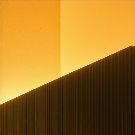 Outdoor railing with embedded LED lights at night