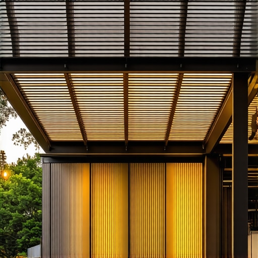 High-Tech Outdoor Pergola with Smart Features Futuristic pergola with integrated lighting and shading systems