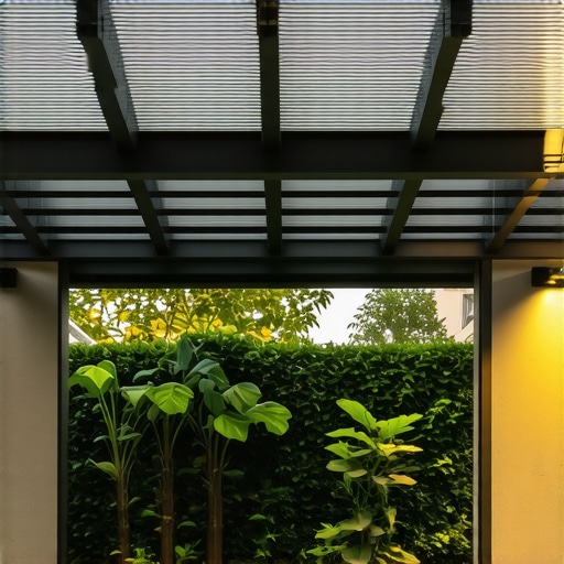 Innovative pergola features for outdoor living A stylish pergola with advanced features and durable composite decking in a vibrant garden setting