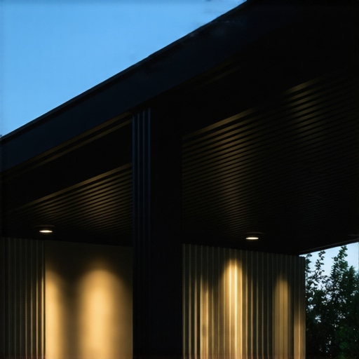 High-tech outdoor pergola featuring automated lighting and shading