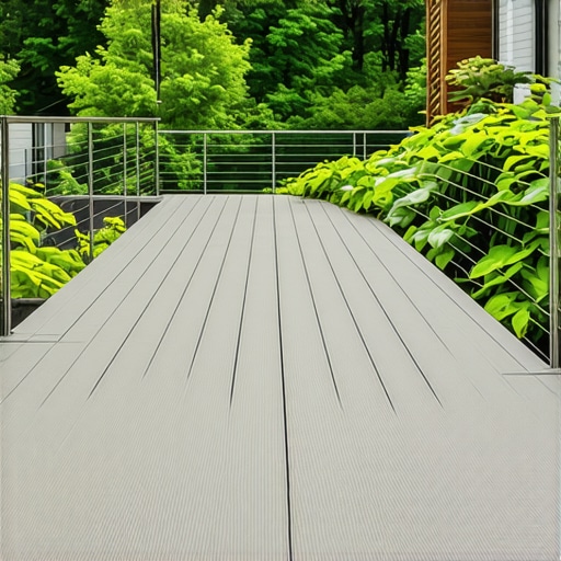 Contemporary outdoor deck featuring composite decking and sleek railing systems.