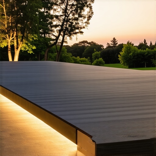 Contemporary outdoor deck with composite materials and safety railing