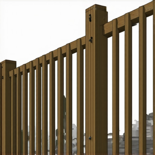 Secure Deck Railing Installation Diagram Diagram showing a well-installed weatherproof deck railing system with secure mounts and safety features.
