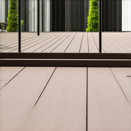 Contemporary outdoor deck featuring sleek railing and composite decking materials