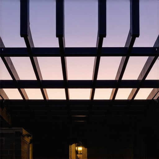 Close-up of reinforced pergola braces secured with brackets