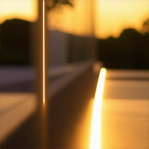 Close-up of concealed LED wiring embedded in a modern deck railing