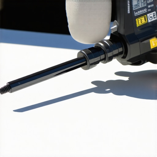 Person using digital torque wrench on deck bolt during maintenance