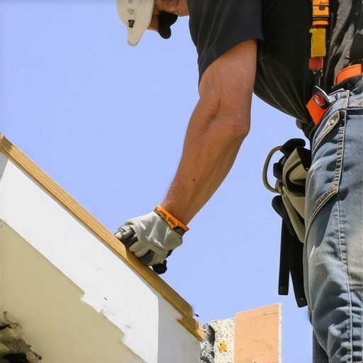 Close-up of fascia board installation showing stainless-steel screws