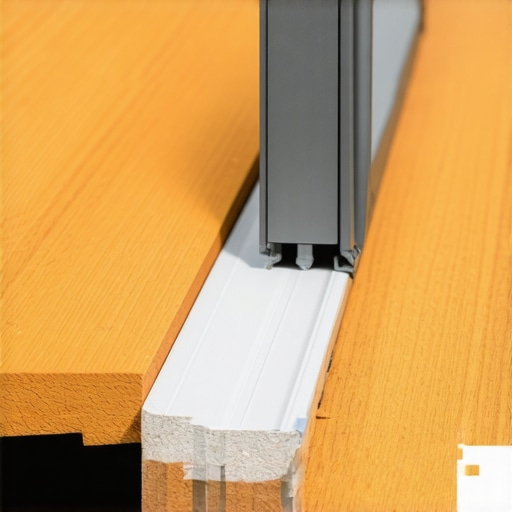 Close-up of aluminum cover fitting over composite deck end
