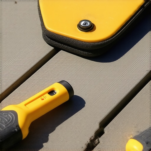 Testing the scratch resistance of composite decking with tools in an outdoor setting