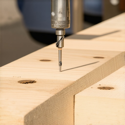 Close-up of a worker installing concealed fasteners into deck tread to achieve a seamless finish