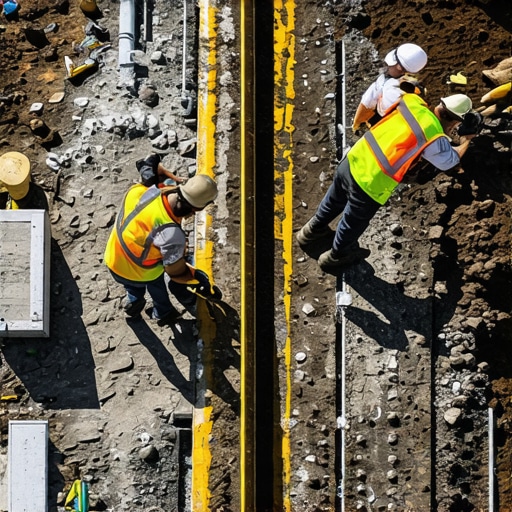 Workers digging deep footing holes below the frost line to ensure deck stability in freezing conditions.