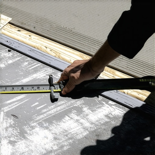Person marking chalk lines on a deck surface to prepare for diagonal board installation