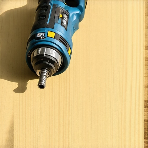 A person using impact driver to fasten deck screws on a wooden deck surface