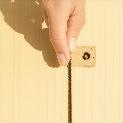 Person installing a matching wood plug into a deck screw hole for a smooth finish