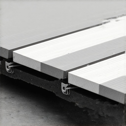 Close-up view of composite deck boards with hidden fasteners