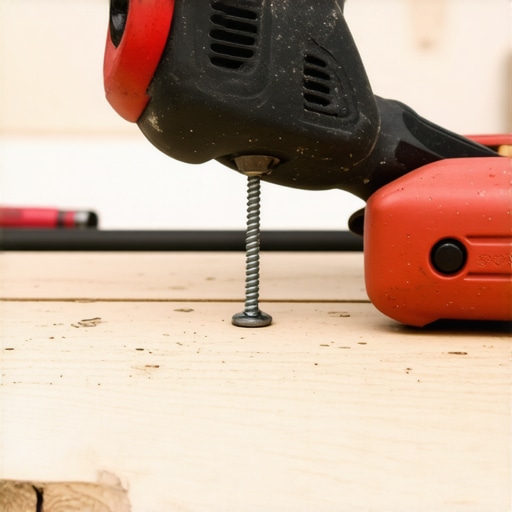 Close-up image of a person installing hidden bolts on a deck railing with a wrench