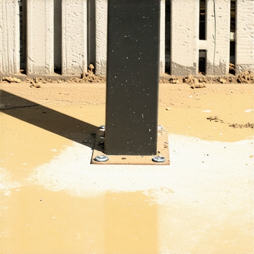 Close-up image showing the process of installing hidden bolts for pergola stability.