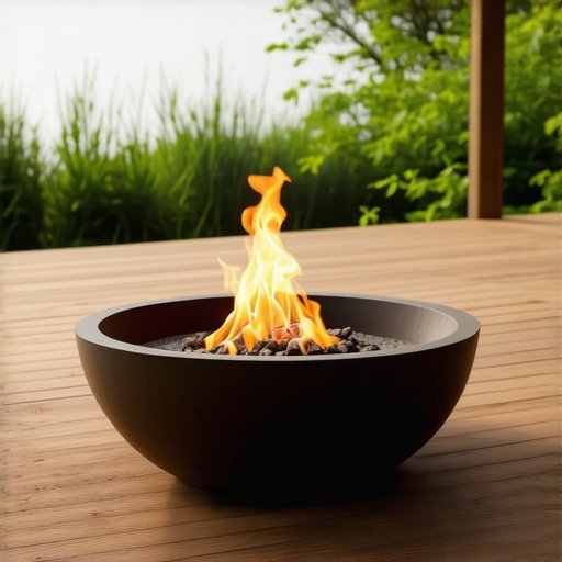 The best spot for a fire pit on a small wooden deck