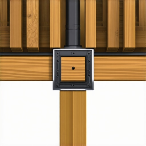 Close-up 3D diagram of structural deck blocking for secure railing post installation