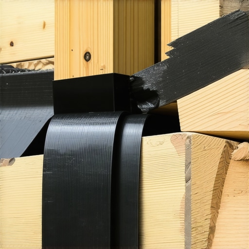 Close-up of deck joist protection tape being applied to prevent rot under composite decking.