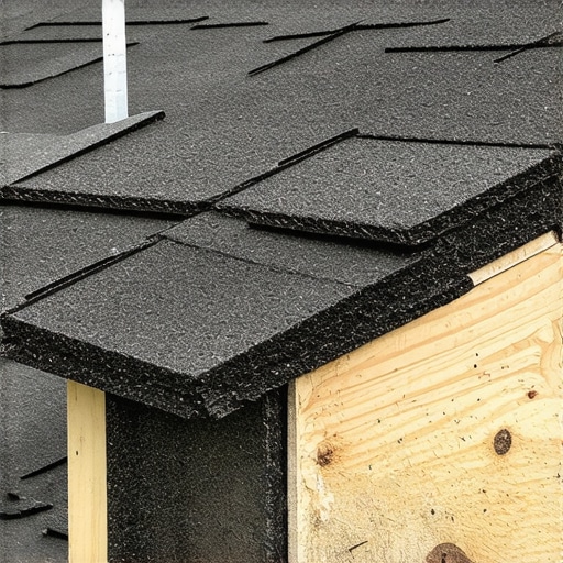 Asphalt Shingle Deck Beam Protection Close-up of asphalt shingle drip edge installation on a deck beam
