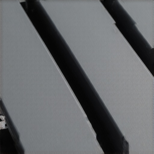 Close up of black painted joists under composite decking boards