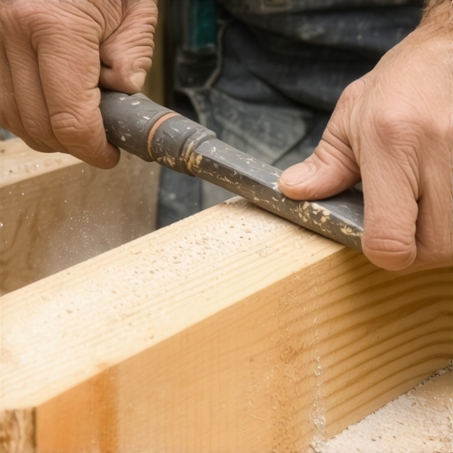 Close-up of professional wood joinery and notching for a pergola beam