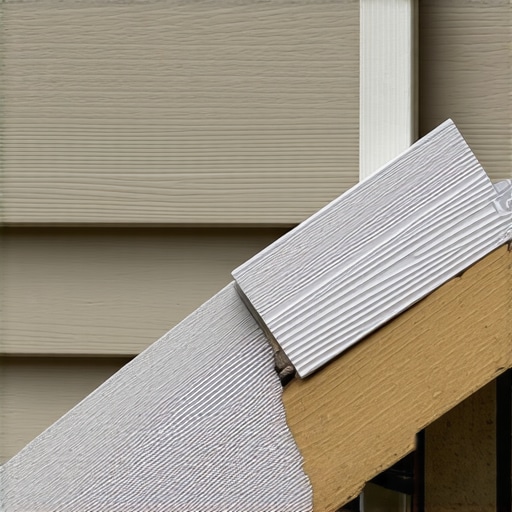Buckled composite deck board showing damage from lack of expansion gap near house siding