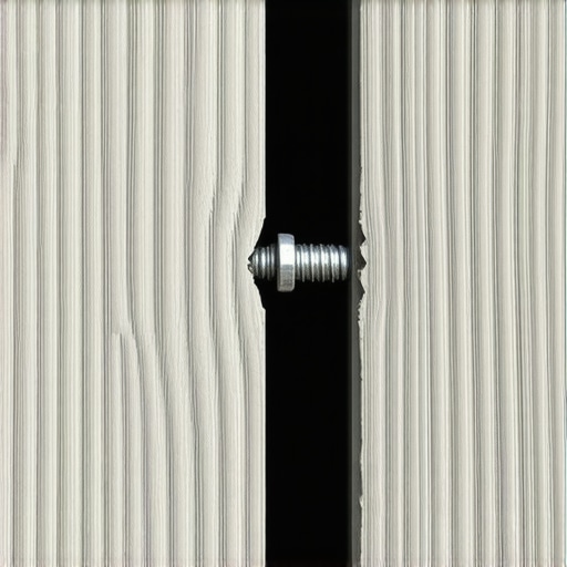 A snapped hidden fastener screw on a composite deck board showing damage from expansion.