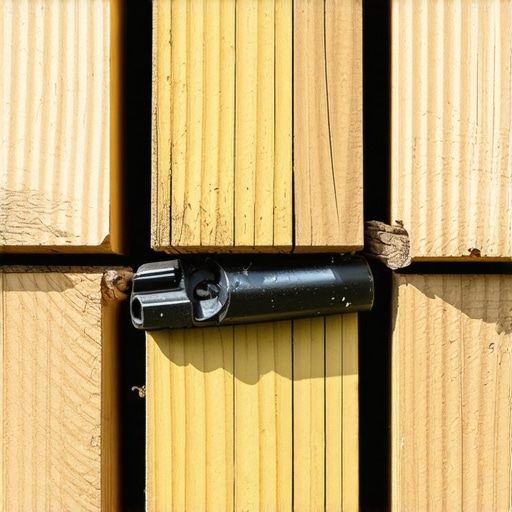 Close-up of a buckled hidden deck fastener showing the gap caused by thermal expansion.
