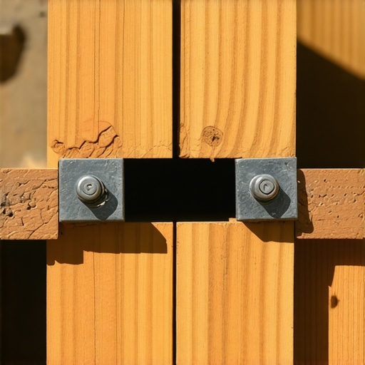 Close-up of composite deck board spacing and hidden fastening system to prevent warping.