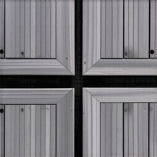 Close-up of a picture frame border on a composite deck showing expansion gaps.