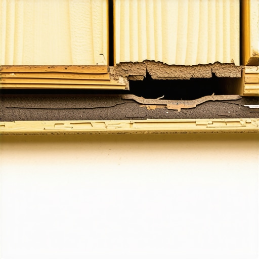 Close-up of buckled composite deck boards against a house wall