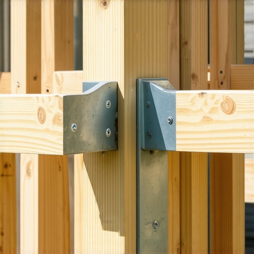 Close up of a wooden trim block hiding a metal stair bracket on a deck frame