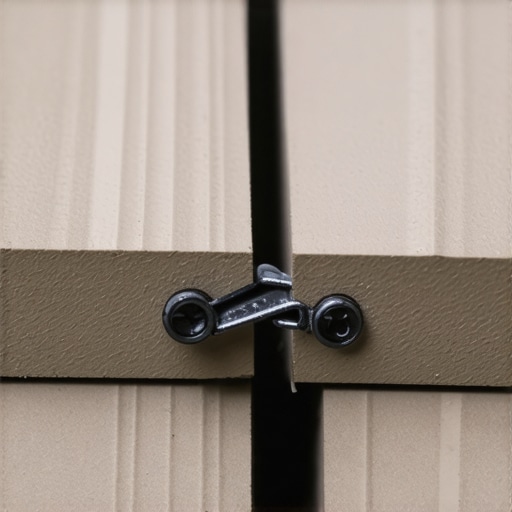 Close-up of a loose hidden fastener clip on a composite deck board showing structural movement.