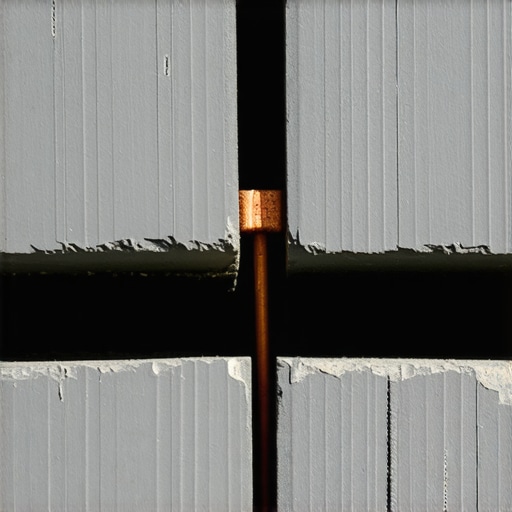A bare copper wire being run along a deck joist to ground composite decking boards and prevent static shocks.