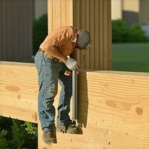 Marking a 15-degree drip cut on a cedar beam Close-up of a speed square marking a 15-degree angle on a wooden pergola beam.