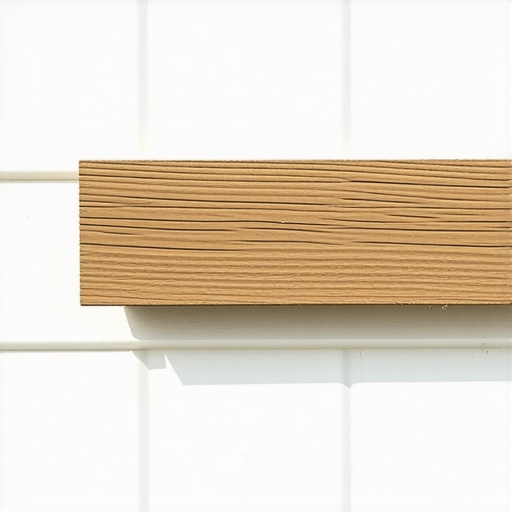 Matching Deck Samples to White Siding Close-up of composite deck board samples held against white siding to check color undertones.