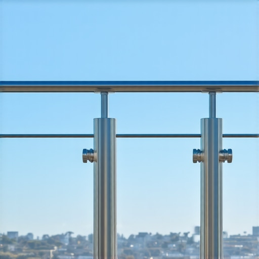 A modern cable railing system showing stainless steel cables and thin posts to prevent wasp nesting through increased airflow.