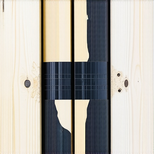 Close-up showing expansion gaps and protective joist tape on a composite deck frame.