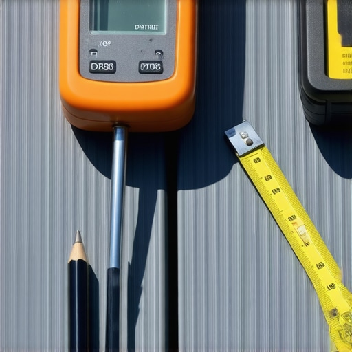 Moisture meter checking a composite deck for structural health