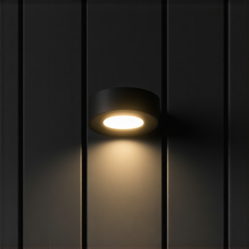 A recessed LED light installed in composite decking with an expansion gap.