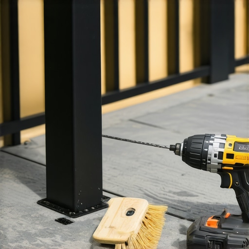 Specialist tools including a cobalt drill bit and digital level used for building a composite deck.