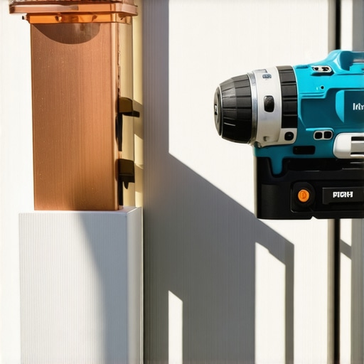 Professional Tools for Custom Deck Building A high-quality impact driver and copper post cap on a composite deck.