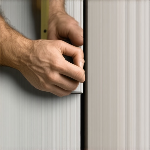 A carpenter checking the expansion gap between composite deck boards to prevent buckling.
