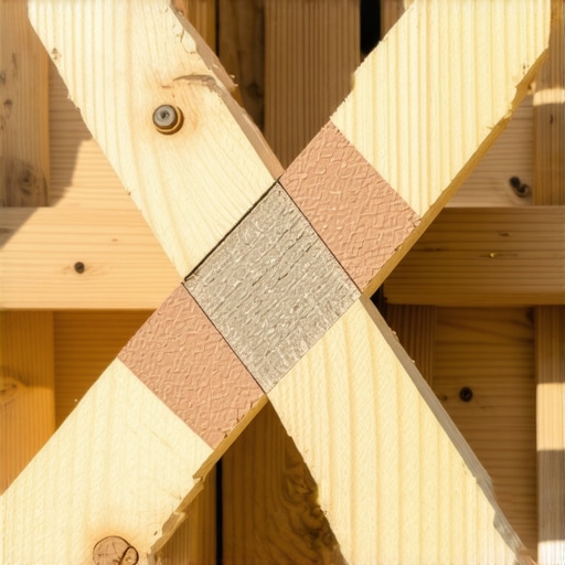 Professional staggered joist blocking for deck stability Staggered wood blocking installed between deck joists to increase structural rigidity and reduce bounce.