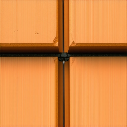 Close-up of composite decking boards with an expansion gap spacer