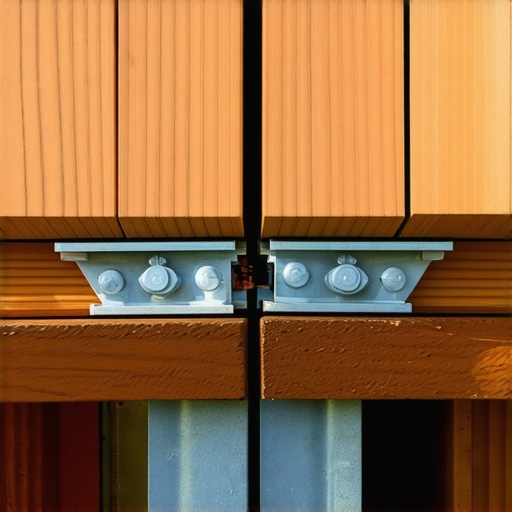 Close-up of composite deck boards with hidden fasteners installed on joists