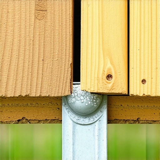 Detailed view of metal flashing installed between deck boards and rim joists to prevent water damage.